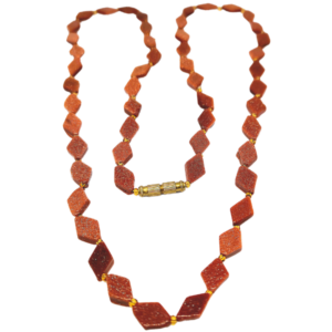 Monkvilla Elegant Sand Stone Necklace with Yellow Spacers