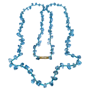 Monkvilla Elegant Sky Blue Chip Bead Necklace with Bugle Beads
