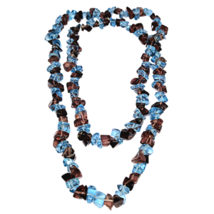 Monkvilla Trendy Bronze and Blue Chip Bead Necklace