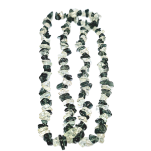 Monkvilla Trendy Crystal Quartz and Black Chip Bead Necklace