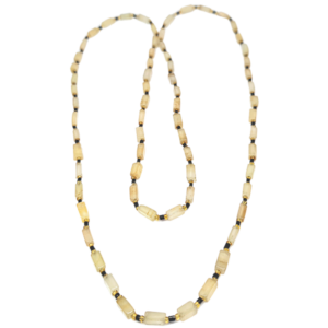 Monkvilla Dainty Stone Necklace with Black and Yellow Spacers