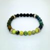 Chrysoprase, Turquoise, Azurite, and Lava Beads Bracelets